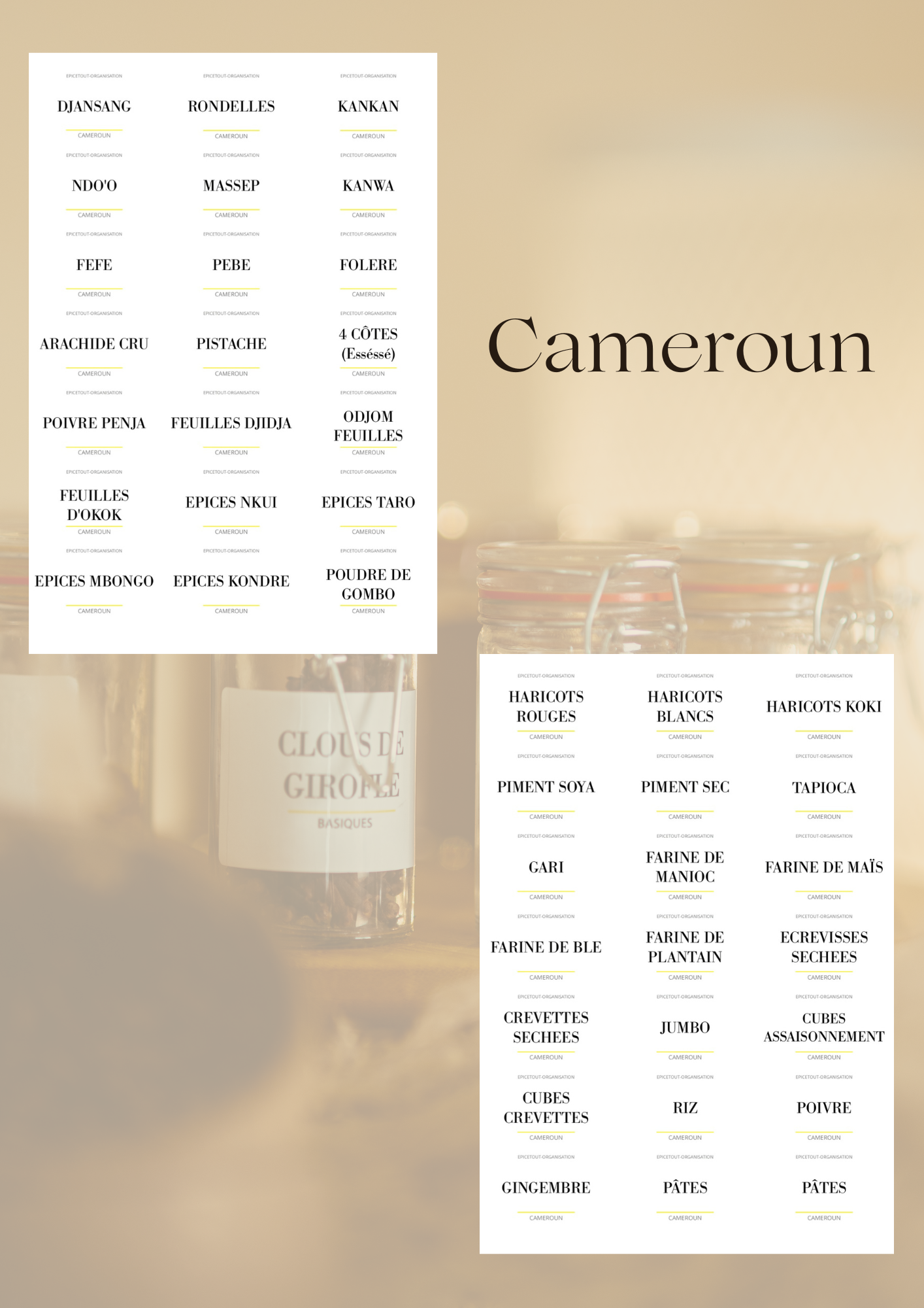 Étiquettes CAMEROUN – Epicetout-organisation